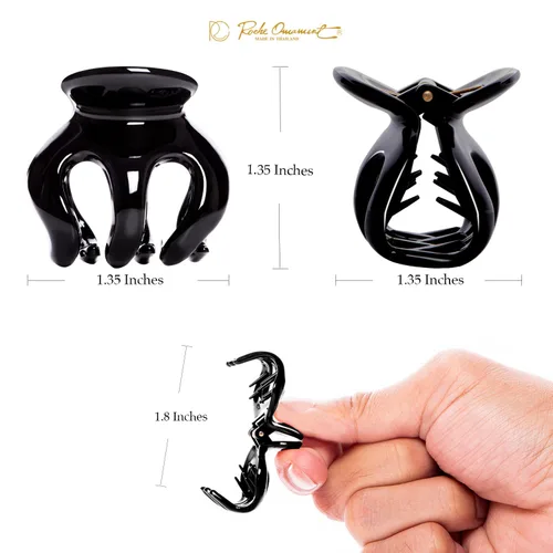 Vista 4 de RC ROCHE ORNAMENT 12 pinzas para el pelo de pulpo para mujer, cabello grueso o fino, calabaza, antideslizante, agarre de garra, estilo araña, pinzas