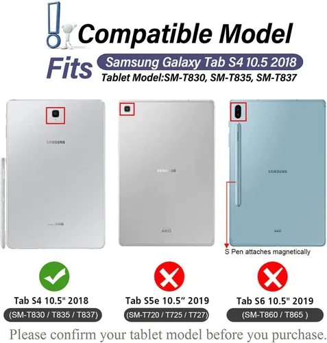 Vista 2 de Funda con teclado para Galaxy Tab S4 10.5 (SM-T830/T835, versión 2018), 7 colores retroiluminados desmontable inalámbrica con funda para Samsung