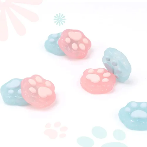 Vista 6 de GeekShare Cat Paw Shape Thumb Grip CapsSoft Silicone Joystick Cover Compatible with Nintendo Switch OLED Switch Lite4PCS Glitter