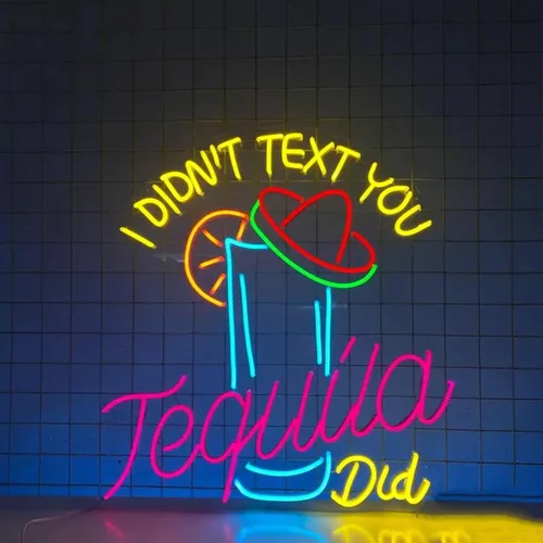 Vista 15 de Letrero de neón con texto en inglés «All You Need Is Tequila» de 23 pulgadas, para decoración de pared para el hogar, bar, pub, club