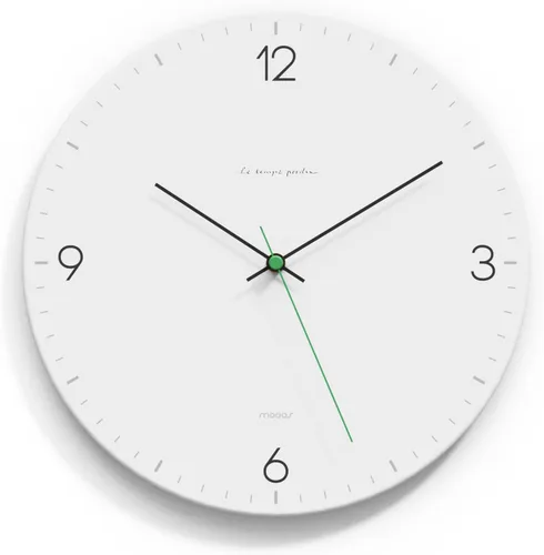 Vista 13 de mooas - Reloj de pared moderno con números 3D de 12 pulgadas, funciona con pilas, analógico (crema)