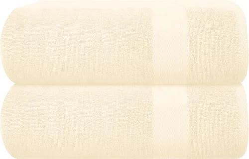 Vista 26 de GLAMBURG Juego de 2 Sábanas de Baño Extra Grandes de Algodón Premium de 700 GSM - 100% Algodón Peinado - 2 Sábanas de Baño 35x70 pulgadas - Calidad