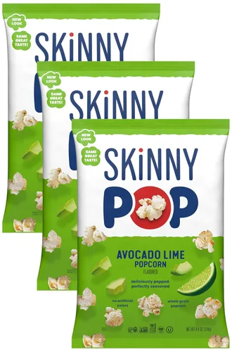 Vista 20 de SkinnyPop Palomitas de maíz, lima de aguacate, aperitivo de grano entero, aperitivo sin lácteos, bolsa de 4.4 onzas