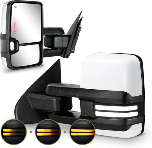 Vista 13 de Espejos de remolque para Chevy Silverado/GMC Sierra 1500 (2014-2018), 2500HD/3500HD (2015-2019) Switchback - Señal de giro dinámico/luces de marcha