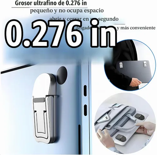 Vista 3 de 2 soportes portátiles para laptop, elevador ajustable para laptop, refrigeración ergonómica, mini soporte invisible para computadora de escritorio