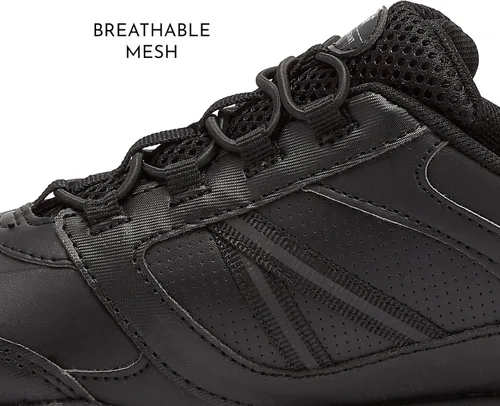 Vista 2 de Avia Focus - Zapatos antideslizantes negros para mujer, zapatos cómodos para el trabajo, enfermería, restaurantes y caminatas, Negro