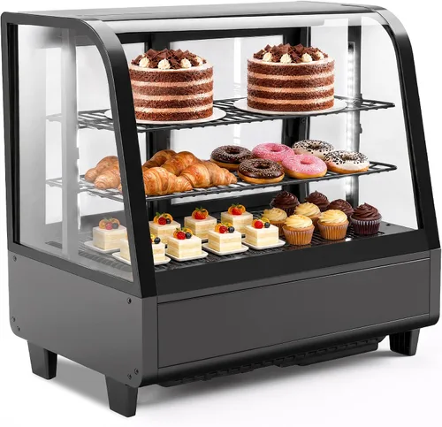 Vista 17 de Tylza Refrigerador de exhibición de encimera Puerta de vidrio doble de 2.7