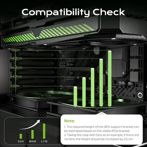 Vista 7 de Acer Soporte de GPU, soporte de GPU con base magnética antideslizante, (S, 0.984-1.969 in)