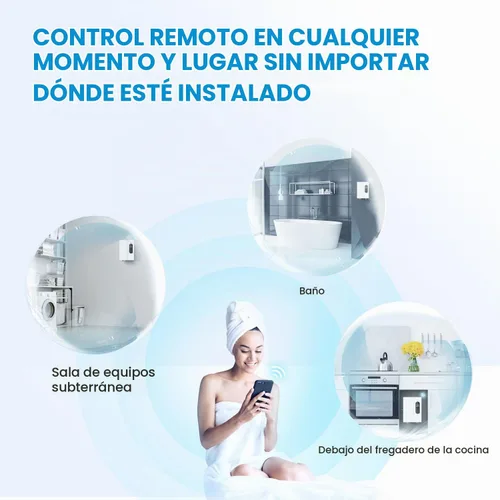 Vista 6 de Midea Calentador de agua eléctrico sin tanque de 13KW, control táctil, control Wi-Fi, pantalla LED, modo infantil, 240 voltios con modulación