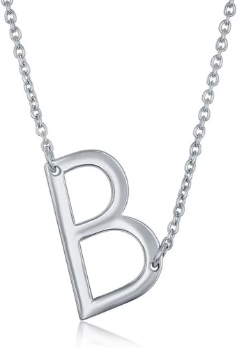 Vista 34 de Dainty Sideways Initial Necklace for Women – Sterling Silver or 14K Gold Plated 20mm Alphabet Letter Pendant