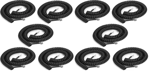 Vista 9 de LanSenSu - Paquete de 4 cables de teléfono en espiral de 8 pies / 1.4 pies con 4 unidades de cable giratorio de 360 grados, cable giratorio