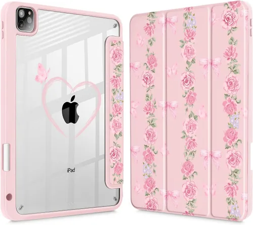 Vista 24 de May Chen Funda para iPad Pro de 11 pulgadas M2 de 4ª generación 2022, iPad Pro 11 de 3ª/2ª/1ª generación, Funda con cubierta trasera transparente a