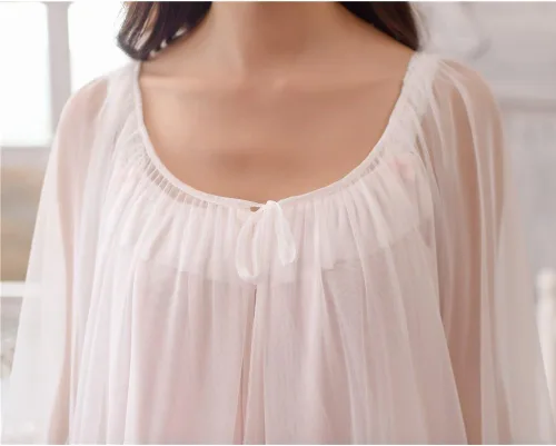 Vista 6 de Camisón sexy vintage para mujer, 2 piezas, ropa de dormir victoriana, pijama para niñas