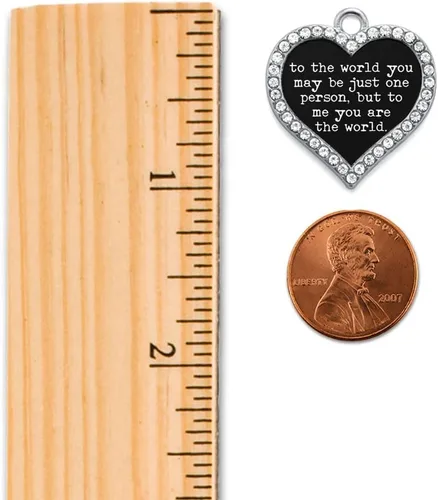Vista 2 de Inspired Silver - Abalorio de corazón abierto de plata para pulsera con circonita cúbica
