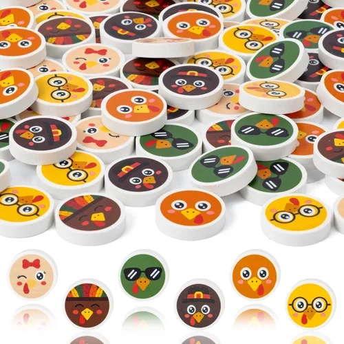 Vista 7 de Yopyame 60 piezas de miniborradores de hojas de otoño para niños, surtidos a granel, novedad, hoja de arce, borrador de lápiz, lindos borradores