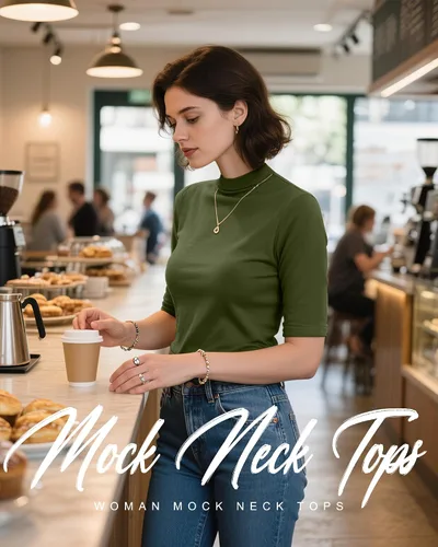 Vista 4 de Ficerd Paquete de 2 camisetas de cuello alto falso para mujer, media manga, casual, para negocios, ajustadas, básicas, elegantes para verano