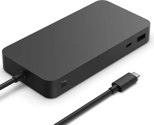 Vista 3 de Microsoft Estación de acoplamiento Surface Thunderbolt 4 - Negro (T8H-00001)