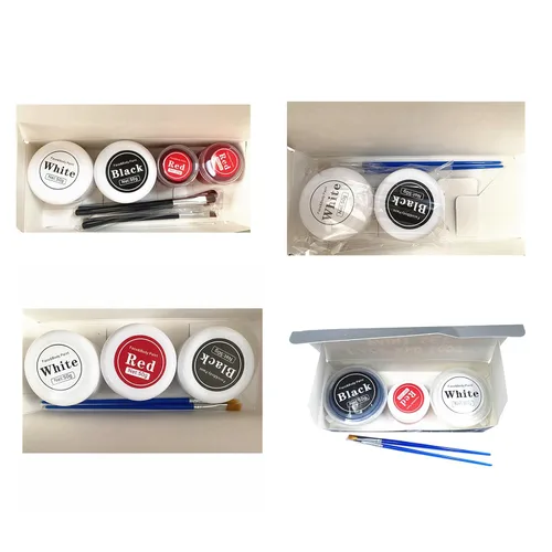 Vista 9 de White Red Face Body Paint Set, and white, B