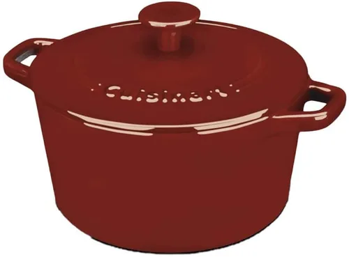 Vista 9 de Cuisinart Freidora de pollo de hierro fundido de 12 pulgadas con tapa, capacidad de 4.5 cuartos de galón, interior esmaltado de porcelana, apta