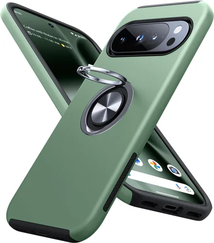 Vista 25 de JAME Funda delgada para Google Pixel 7 Pro, soporte de anillo a prueba de Azul