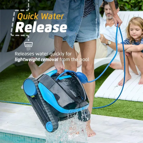 Vista 6 de Dolphin E10 - Aspiradora robótica automática para piscina, cepillo de limpieza activo, acceso a filtros de carga superior, ideal para piscinas sobre