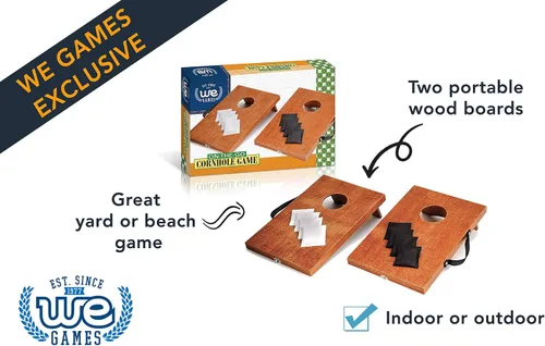 Vista 2 de WE Games Juego de Cornhole de viaje para interiores o exteriores, 16 x 10.5 pulgadas.