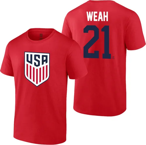 Vista 30 de Icon Sports Offical Licensed U.S. Soccer Federation USMNT Player Name and Number T-Shirt Gio Reyna Armada Escudo