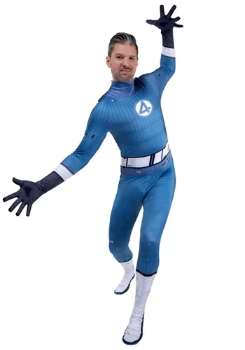 Vista 6 de Disfraz para Hombre del Sr. Fantástico de Los Cuatro Fantásticos Zentai Multicolor