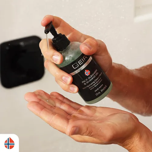 Vista 2 de Geir Ness Gel limpiador y afeitado facial para hombres – Contiene algas árticas y minerales – Lavado facial hidratante de limpieza profunda