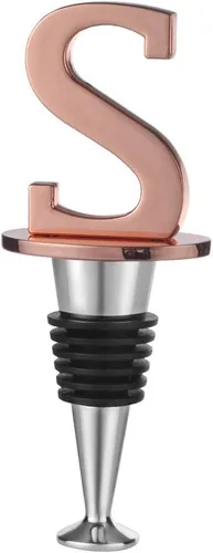 Vista 22 de Miicol Tapón para Botella de Vino, Tapón para Prosecco, Tapón de Vino de Oro Rosa, Tapón de Champán Personalizado, Tapón de Vino con Inicial, Regalo