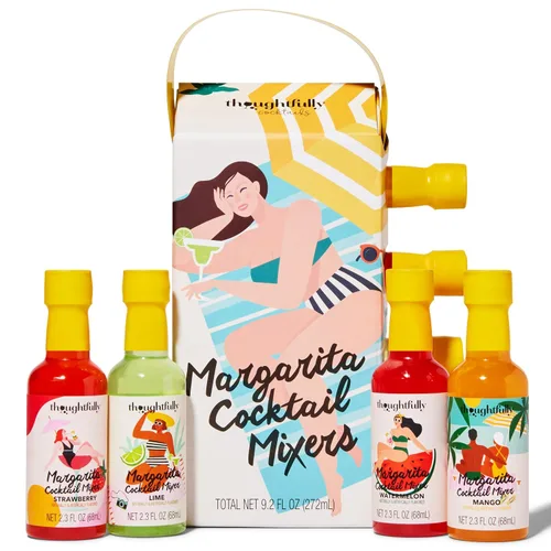 Vista 7 de Thoughtfully Cócteles, set de regalo de mezclador de margarita, 2.3 onzas cada una, sabores incluyen naranja sangre, fresa, mango, sandía y lima