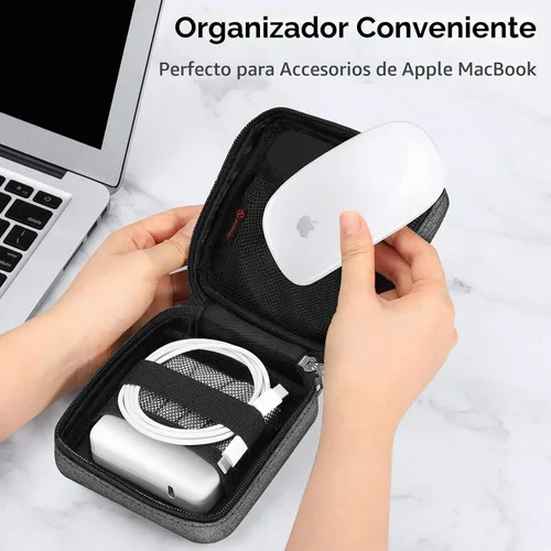 Vista 2 de FINPAC Funda de cargador para MacBook, pequeña bolsa organizadora Negro y gris