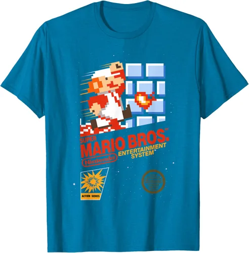 Vista 5 de Super Mario Dashin - Camiseta gráfica de acción, ajuste clásico, cuello redondo, color negro