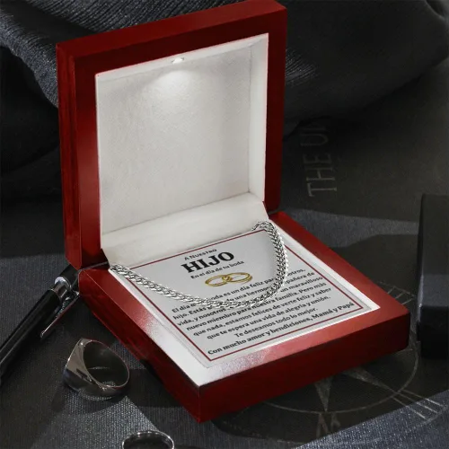 Vista 2 de Collar Madre E Hijo - Padre E Hijo, Cadena Cubana De Plata 925 Para Hombre, Regalo De Graduación Para Hijo, Regalos Para Navidad, I Love That Youre