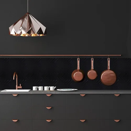 Vista 7 de Azulejos para Salpicadero de Cocina de 6 Hojas Despegar y Pegar, Panel Compuesto de Aluminio con Patrón Espiga Negro, Azulejos Adhesivos para Pared