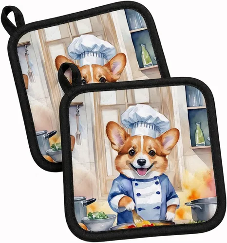 Vista 155 de Caroline's Treasures Coton de Tulear El Chef Par de Agarraderas de Ollas de Cocina Resistentes al Calor Juegos de Agarraderas de Ollas Almohadillas