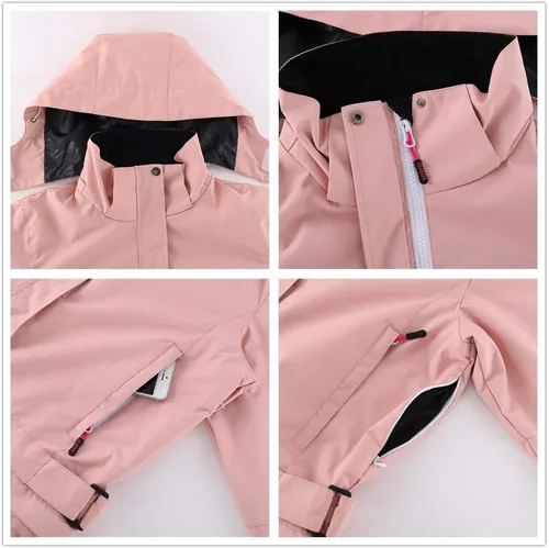 Vista 7 de YEEFINE Traje de esquí de una pieza para mujer, monos de nieve impermeables para invierno