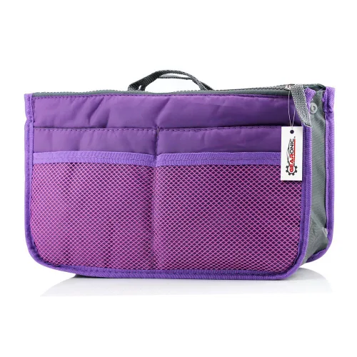 Vista 5 de GEARONIC TM - Bolsa organizadora para bolsas de mujer, bolsa que se mete dentro de bolsa de mujer para organizar mejor cosméticos, etc., S, Púrpura