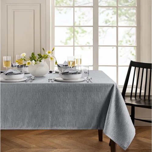 Vista 9 de Elrene Home Fashions - Mantel Continental de textura sólida resistente al agua, manchas y arrugas, 60 x 120 pulgadas, rectangular, color gris