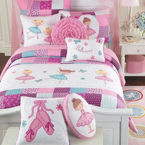 Vista 11 de Orchid Lola - Juego de edredón reversible de 100 % algodón para niños y niñas, diseño de flores
