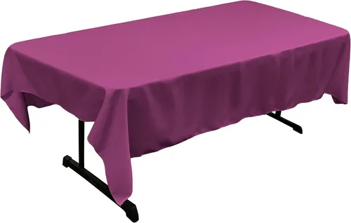 Vista 42 de LA Linen Mantel rectangular lavable de popelín de poliéster, resistente a las manchas y a las arrugas, cubierta de mesa 60x84, mantel de tela