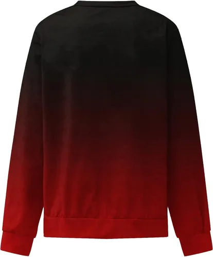 Vista 4 de Stessotudo Camisas de manga larga para mujer 2023 Casul cuello redondo, sudaderas ligeras con estampado a la moda, sueltas, tops de moda