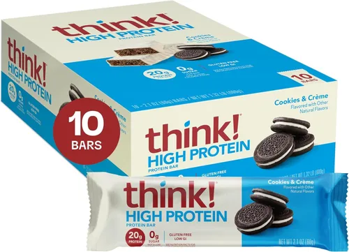 Vista 16 de Think! (thinkThin) Barras ricas en proteína de 20 gramos – Chocolate fundido, 0 gramos de azúcar, sin edulcorantes artificiales, sin gluten, sin