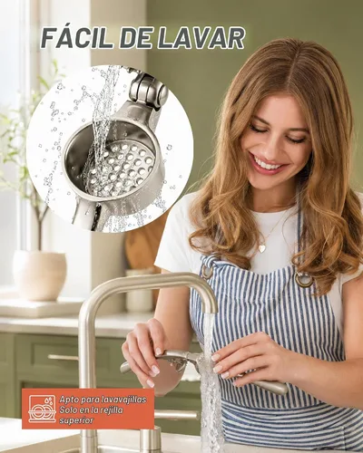 Vista 6 de Zulay Kitchen - Prensa de ajo de metal para cocina, acero inoxidable, color plateado 01 - Plata alfa