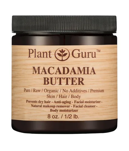 Vista 4 de Mantequilla corporal de macadamia 4 oz. 100% pura cruda, fresca, natural, prensada en frío. Hidratante para la piel, cuerpo y cabello, cremas
