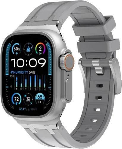 Vista 10 de Apple Watch Band para iWatch Ultra Series, correa de reloj de silicona para hombres, diseño fresco, compatible con Apple Watch de 1.929 in, 1.772