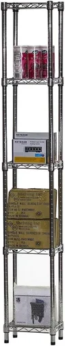 Vista 3 de Shelving Inc. Estantería de alambre cromado de 8 pulgadas de profundidad x 12 pulgadas de ancho x 54 pulgadas de alto con estantes de 5 niveles
