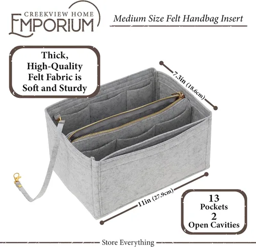 Vista 2 de Creekview Home Emporium Organizador de fieltro para bolsos de mano, 11 x 7.3 pulgadas, mochila y organizador de bolsa de mano