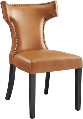 Vista 10 de Modway Silla de comedor de cuero vegano Curve en gris