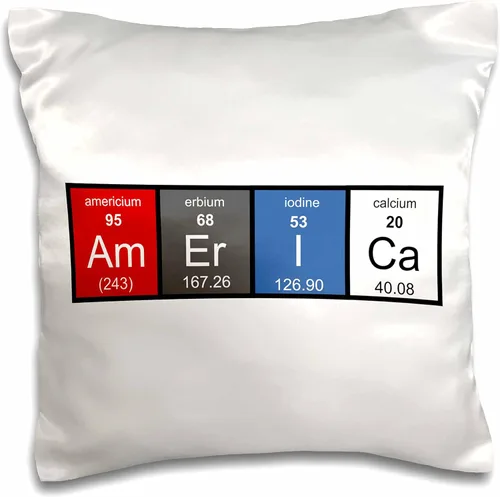 Vista 2 de 3D Rose America in Elements from Periodic Table Chemistry Chemical Science - Funda de almohada, 16 x 16 pulgadas
